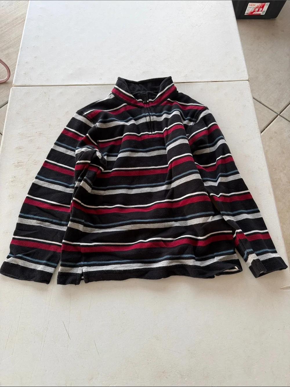 Gymboree Striped Quarter-Zip Pullover Sweater